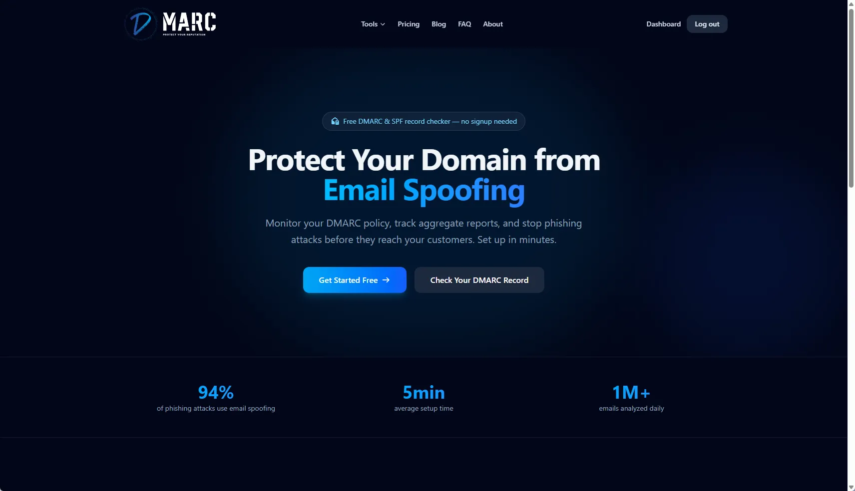 DMARC.ws screenshot