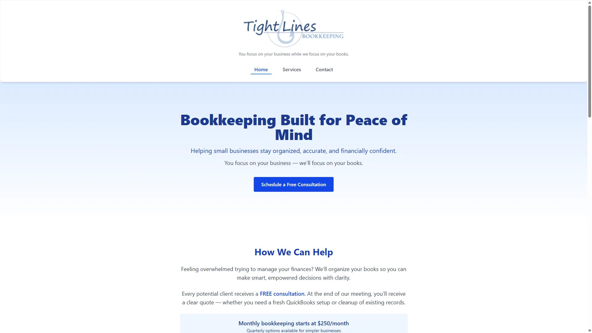 Tight Lines Bookkeeping screenshot